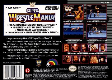 WWF Super WrestleMania (USA) box cover back